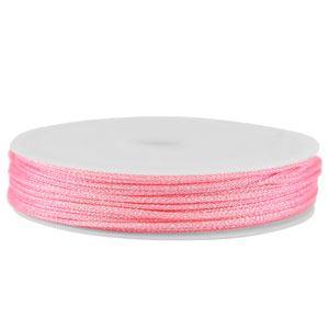 Macram&eacute; bead cord braided 1mm Pink Metallic