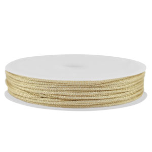 Macram&eacute; bead cord braided 1mm Light Gold Metallic