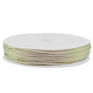 Macram&eacute; bead cord braided 1mm Silver-Pink Metallic