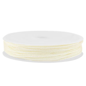 Macram&eacute; bead cord braided 1mm Off White Metallic