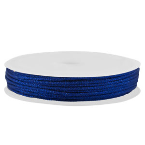 Macram&eacute; bead cord braided 0,8mm Blue Metallic