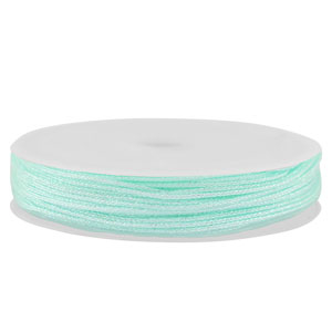 Macram&eacute; bead cord braided 0,8mm Light Mint Green Metallic