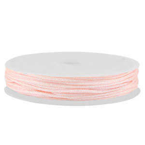 Macram&eacute; bead cord braided 0,8mm Light Pink Metallic