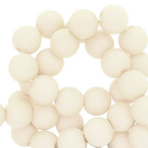 6 mm acrylic beads Off White