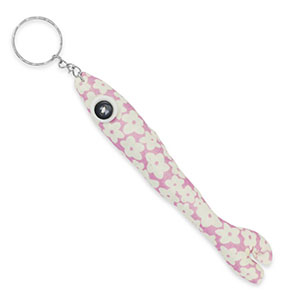 Keychain fish 17.5cm Off White-Lilac