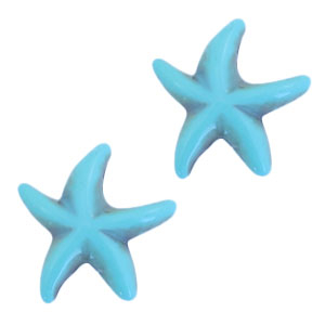 Ceramic turquoise beads starfish Turquoise blue