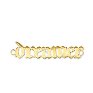 Stainless steel charms connector ''dreamer'' Gold