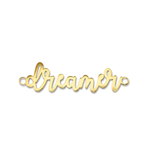 Stainless steel charms connector ''dreamer'' Gold