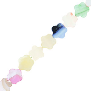 Shell beads flower Multicolour Pastel