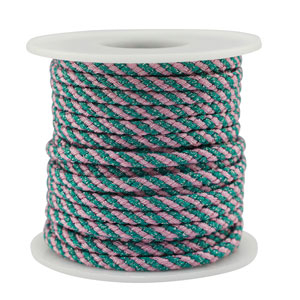 Trendy cord braided 3.5mm Blue-Pink-Silver