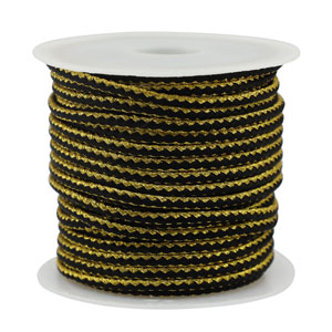 Trendy cord braided 2.3mm Black-Gold