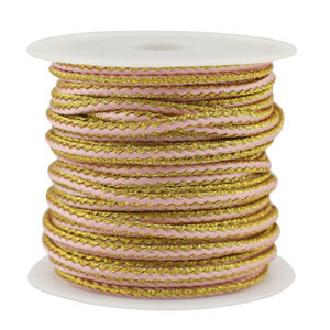Trendy cord braided 2.3mm Light Pink-Gold
