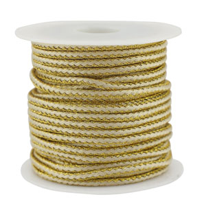 Trendy cord braided 2.3mm Off White-Gold