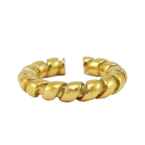 Stainless steel rings twisted Gold