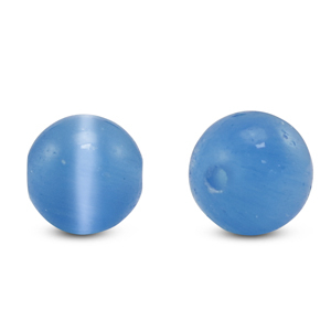 6 mm glass beads Cat's eye Blue