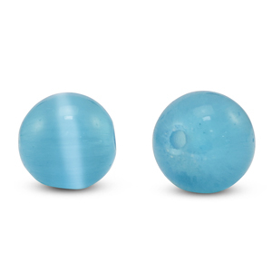 6 mm glass beads Cat's eye Sky Blue