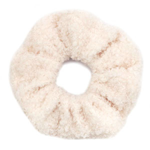 Scrunchie teddy hair tie Cream Beige