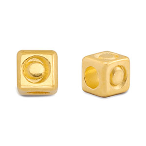 DQ O European metal letter beads Gold (nickel free)