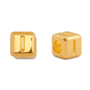 DQ I European metal letter beads Gold (nickel free)