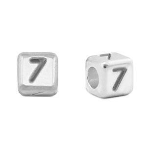 DQ 7 European metal letter beads Antique Silver (nickel free)