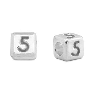 DQ 5 European metal letter beads Antique Silver (nickel free)
