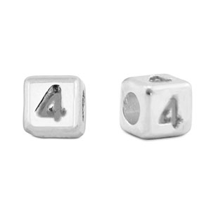 DQ 4 European metal letter beads Antique Silver (nickel free)