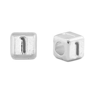 DQ 1 European metal letter beads Antique Silver (nickel free)