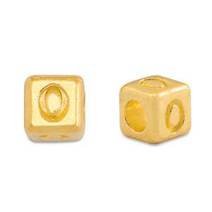 DQ 0 European metal letter beads Gold (nickel free)