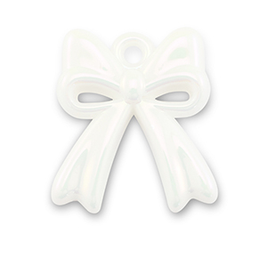 Acrylic charms bow White-Pearl Shine Coating