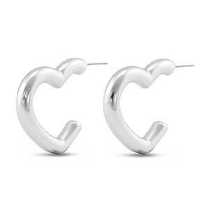 Trendy earrings heart Silver