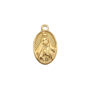 Stainless steel charms praying woman Gold