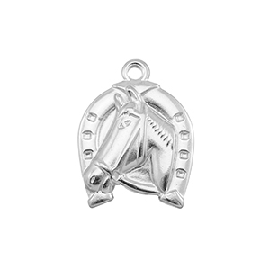 Stainless steel charms horse Silver