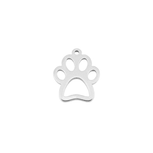 Stainless steel charms dog paw Silver