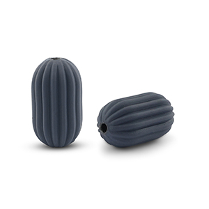 Acrylic beads oval Anthracite