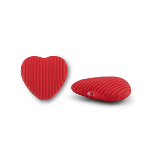 Acrylic beads heart Red