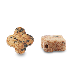 Natural stone beads Quartzite clover Brown