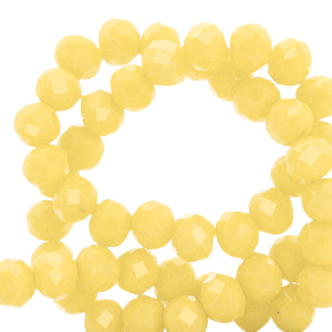 Top faceted beads 6x4mm disc Sunshine Yellow-Pearl Shine Coating