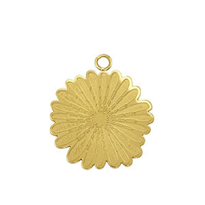 Stainless steel charms flower Gold / White