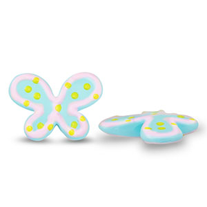 Acrylic beads butterfly Blue-Pink Pastel-Yellow