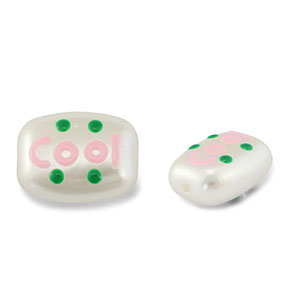 Acrylic beads "cool" Pearl-Light Pink-Green