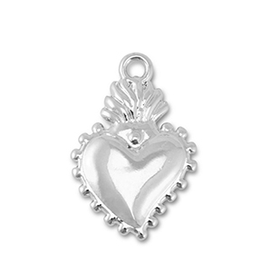 Metal charms heart Silver