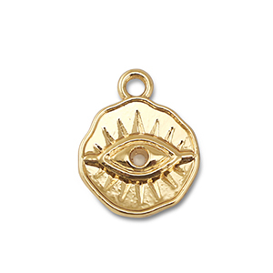 Metal charms heart Eye of Providence Gold