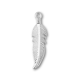 Metal charms feather Silver