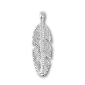 Metal charms feather Silver