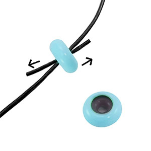 Smart stopper bead enamel 10x4mm Light Blue