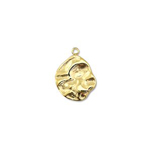 Stainless steel charms round Gold