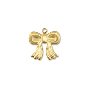 Stainless steel charms bow Gold