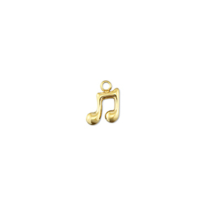 Stainless steel charms musical note Gold