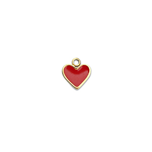 Stainless steel charms heart Gold-Red