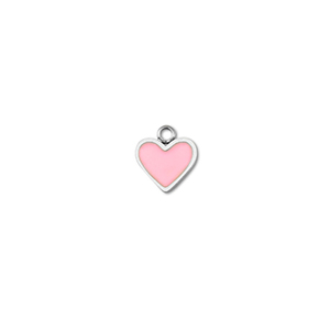 Stainless steel charms heart Silver-Pink